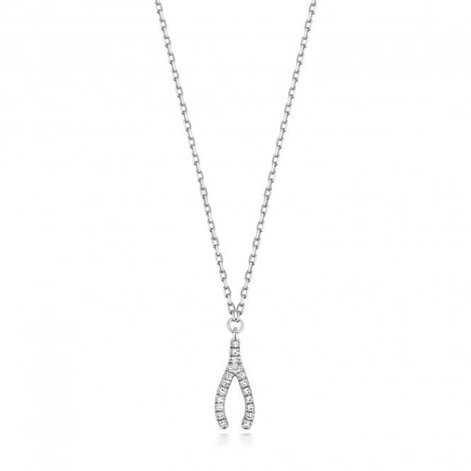 9ct White Gold Diamond Wishbone Necklace ND130WDiamond JewelleryND130W