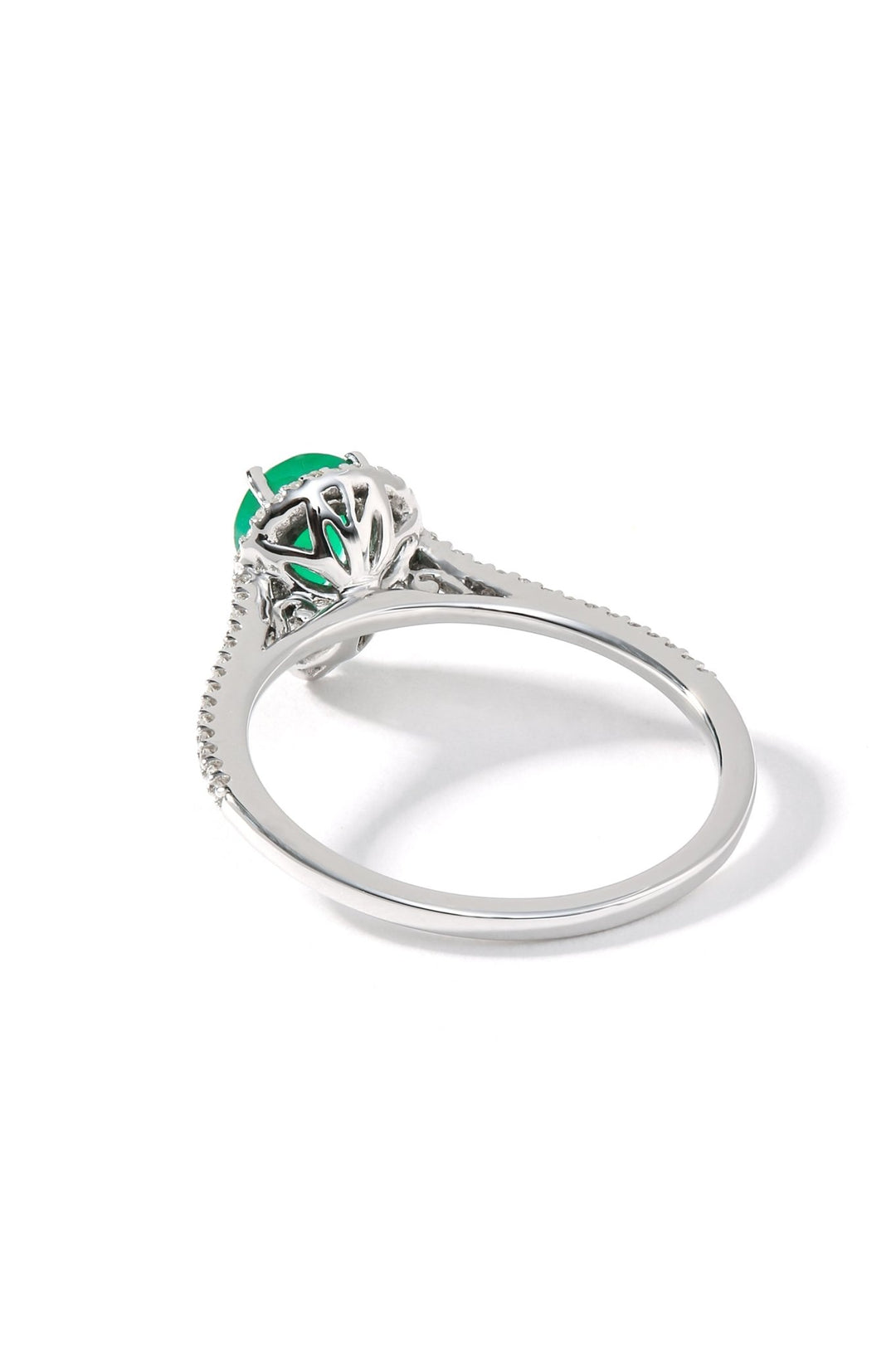 9ct White Gold Emerald & Diamond RingThe Fine CollectiveBA0059138 - N