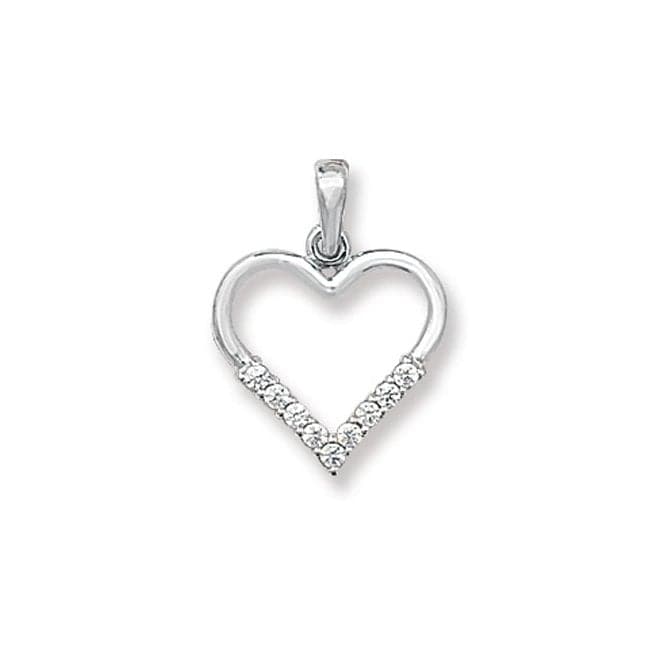 9ct White Gold Heart Zirconia Pendant PN812WAcotis Gold JewelleryPN812W