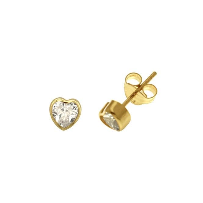 9ct White Gold Heart Zirconia Stud Earrings ES234SAcotis Gold JewelleryES234S