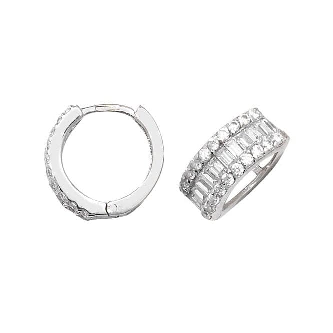 9ct White Gold Hinged Zirconia Earrings ER018WAcotis Gold JewelleryER018W