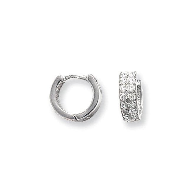 9ct White Gold Hinged Zirconia Earrings ER025WAcotis Gold JewelleryER025W