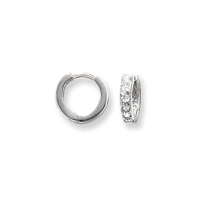 9ct White Gold Hinged Zirconia Earrings ER028WAcotis Gold JewelleryER028W