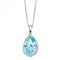 9ct White Gold Irregular Shaped Blue Topaz Diamond Pendant GP2288TElements GoldGP2288T