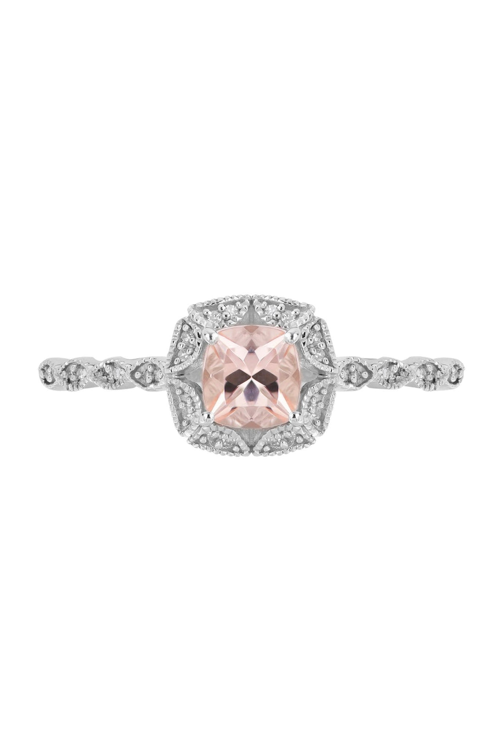 9ct White Gold Morganite and Diamond RingThe Fine CollectiveBA0059051 - K