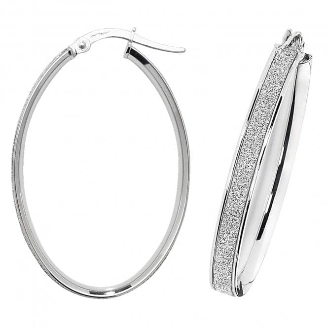 9ct White Gold Oval Hoop Earrings ER1023WAcotis Gold JewelleryER1023W - V4