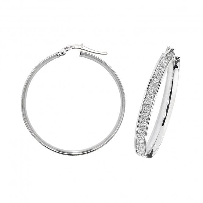 9ct White Gold Oval Hoop Earrings ER1023WAcotis Gold JewelleryER1023W - 30