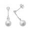 9ct White Gold Pearl Zirconia Drop Earrings ES465WAcotis Gold JewelleryES465W