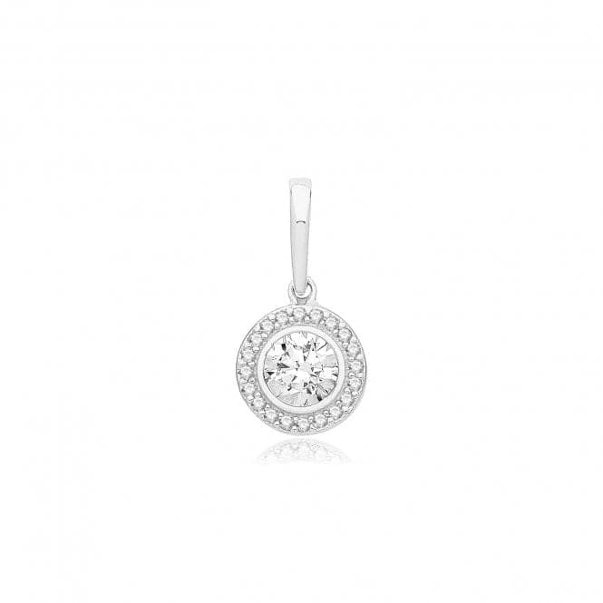 9ct White Gold Round Zirconia Pendant PN1014WAcotis Gold JewelleryPN1014W