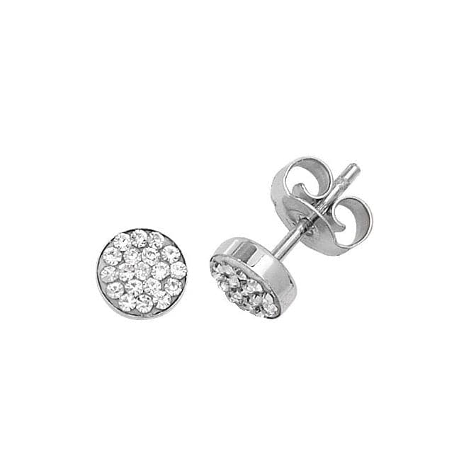 9ct White Gold Round Zirconia Stud Earrings ES311Acotis Gold JewelleryES311