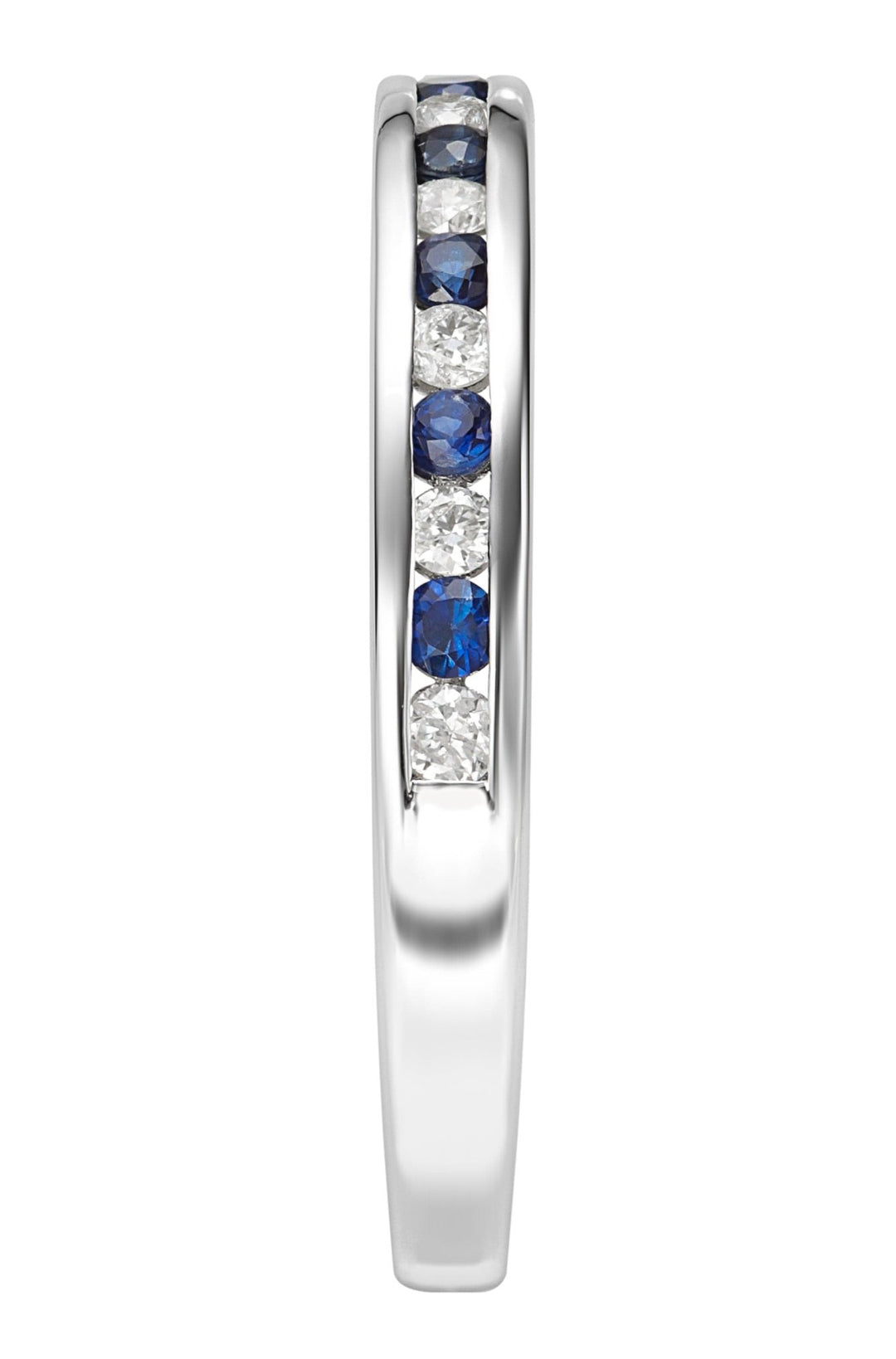 9ct White Gold Sapphire & 0.10ct Diamond Eternity RingThe Fine CollectiveBA0073272 - L