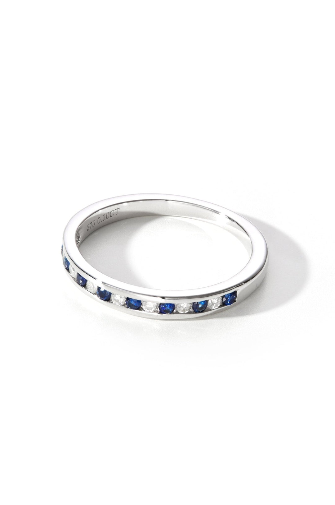 9ct White Gold Sapphire & 0.10ct Diamond Eternity RingThe Fine CollectiveBA0073272 - L