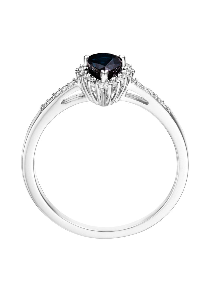 9ct White Gold Sapphire and 0.12ct Diamond RingThe Fine CollectiveBA0058606 - L