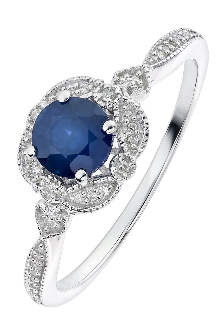 9ct White Gold Sapphire and Diamond RingThe Fine CollectiveBA0054834 - L