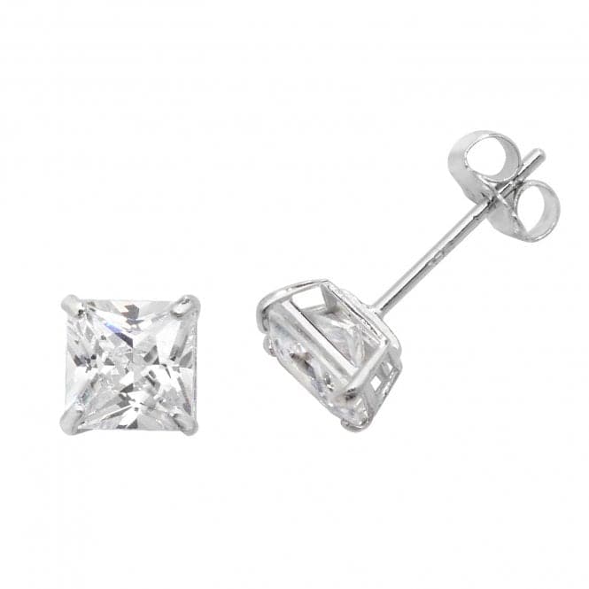 9ct White Gold Square Zirconia Stud Earrings ES469WAcotis Gold JewelleryES469W