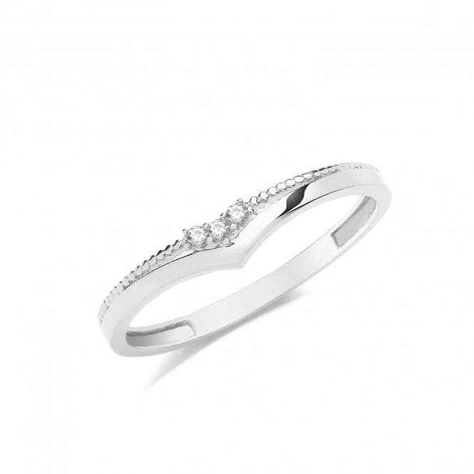 9ct White Gold Wishbone Ring With Zirconia RN966WAcotis Gold JewelleryRN966W/O