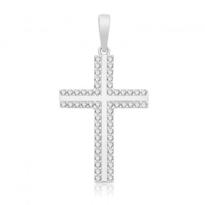 9ct White Gold Zirconia Cross Pendant PN1308WAcotis Gold JewelleryPN1308W