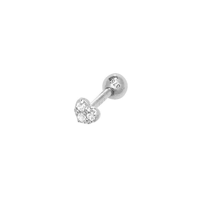 9ct White Gold Zirconia Heart Cartilage 6mm Post Stud ES902WAcotis Gold JewelleryES902W