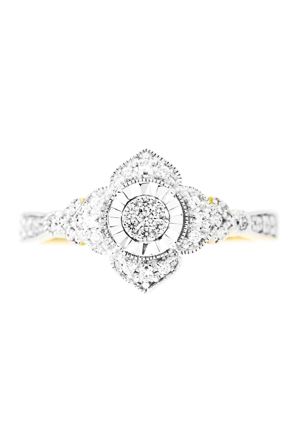 9ct Yellow Gold 0.14ct Diamond Vintage RingThe Fine CollectiveBA0054709 - L