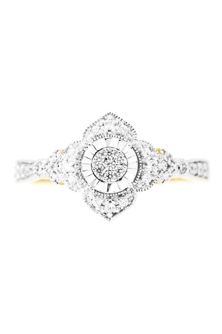 9ct Yellow Gold 0.14ct Diamond Vintage RingThe Fine CollectiveBA0054709 - L