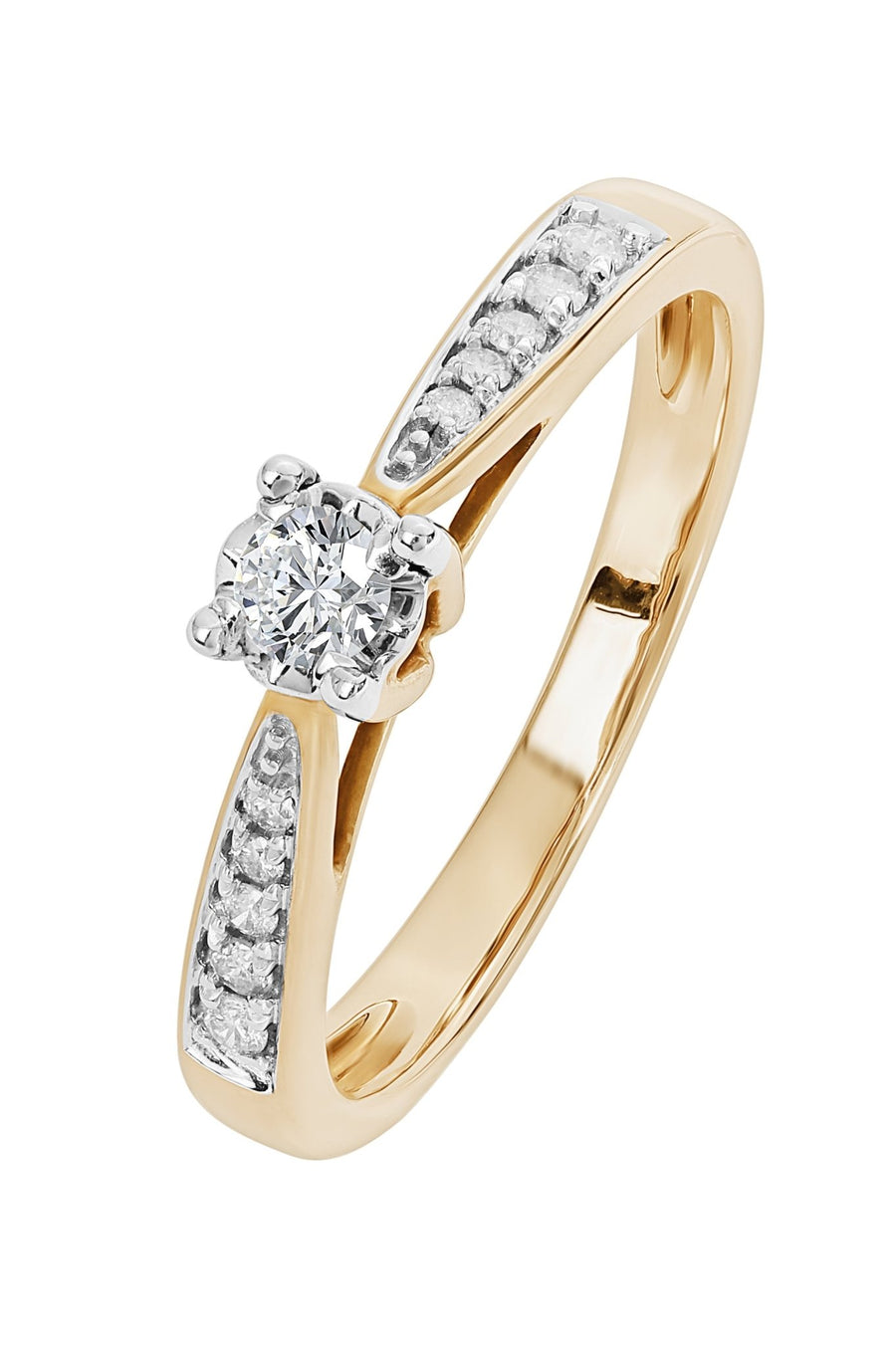 9ct Yellow Gold 0.19ct Diamond Engagement RingThe Fine CollectiveBA0063765 - N