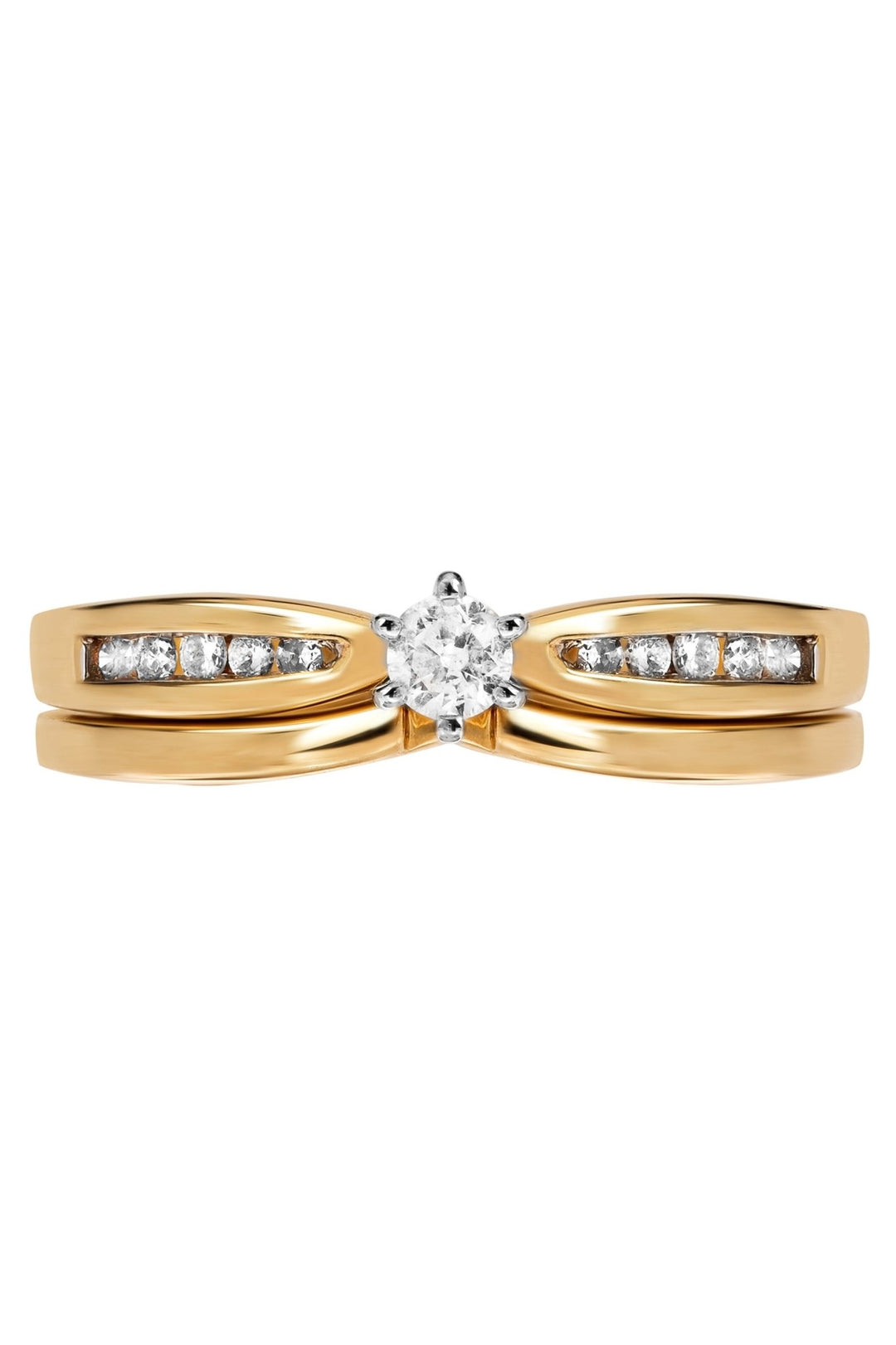 9ct Yellow Gold 0.20ct Diamond Bridal Set RingThe Fine CollectiveBA0072407 - L