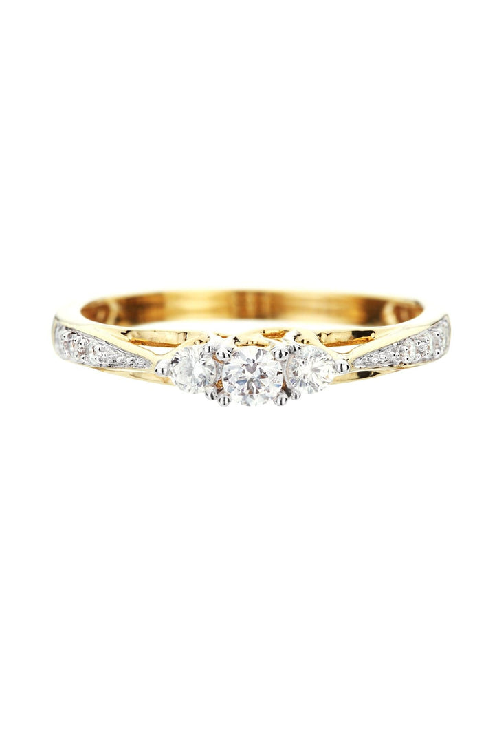 9ct Yellow Gold 0.23ct Three Stone Diamond RingThe Fine CollectiveBA0058721 - L