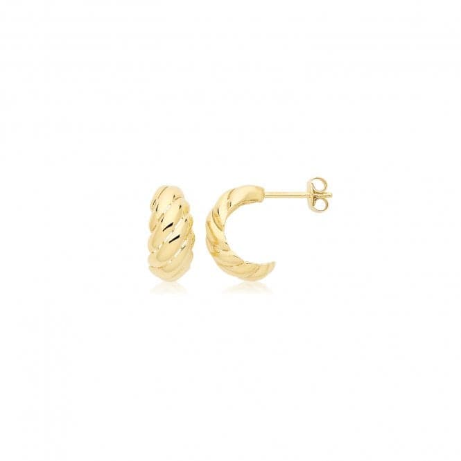 9ct Yellow Gold 08mm Gentle Twist Hoop Studs ER1206Acotis Gold JewelleryER1206