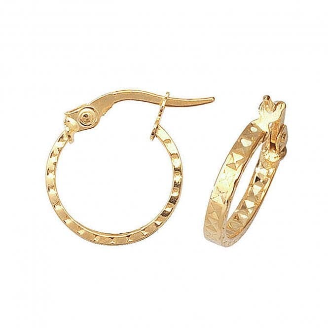 9ct Yellow Gold 10mm Dc Hoop Earrings ER651Acotis Gold JewelleryER651