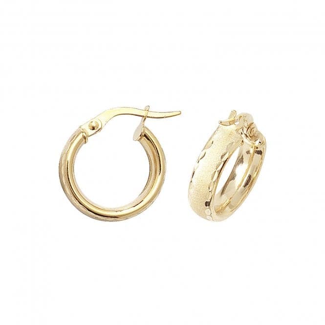 9ct Yellow Gold 10mm Dc Hoop Earrings ER880Acotis Gold JewelleryER880