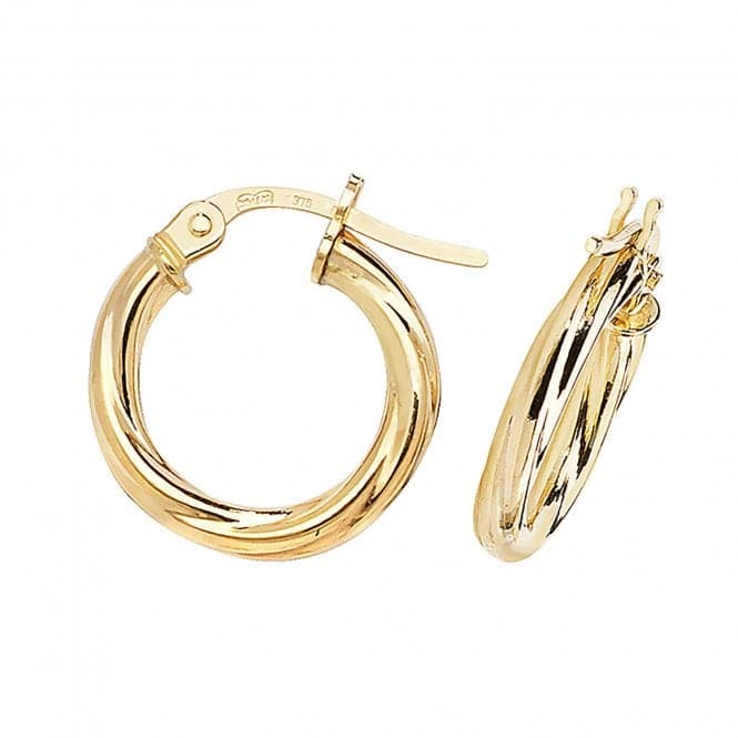 9ct Yellow Gold 10mm Hoop Earrings ER348Acotis Gold JewelleryER348