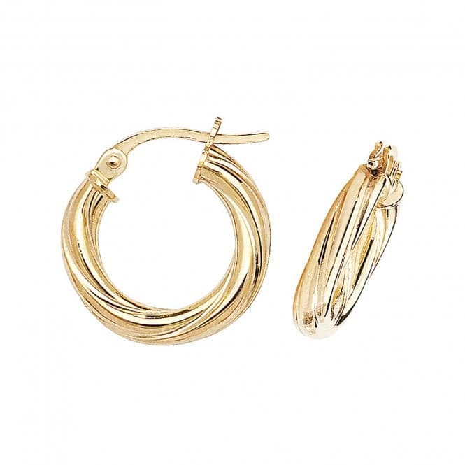 9ct Yellow Gold 10mm Hoop Earrings ER353Acotis Gold JewelleryER353