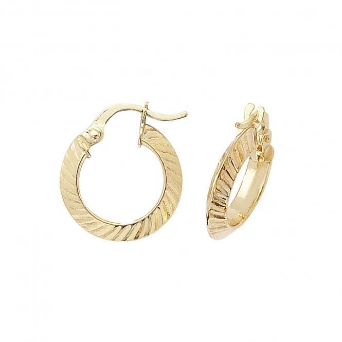 9ct Yellow Gold 10mm Hoop Earrings ER876Acotis Gold JewelleryER876