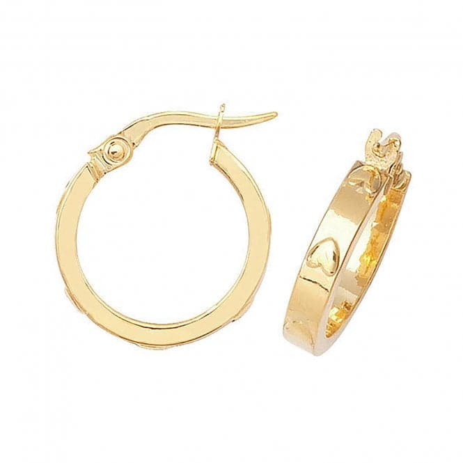 9ct Yellow Gold 12mm Hoop Earrings ER665Acotis Gold JewelleryER665