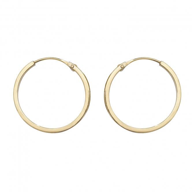 9ct Yellow Gold 14mm Sleepers ES150Acotis Gold JewelleryES150