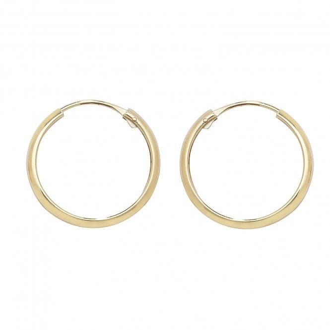 9ct Yellow Gold 14mm Sleepers ES154Acotis Gold JewelleryES154