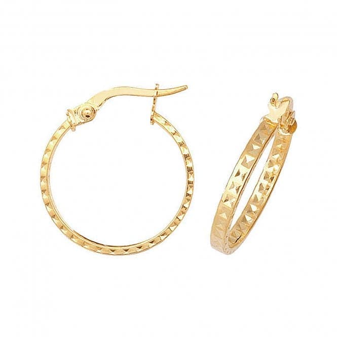 9ct Yellow Gold 15mm Dc Hoop Earrings ER652Acotis Gold JewelleryER652