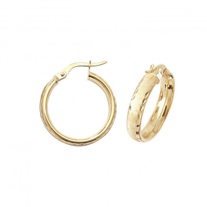 9ct Yellow Gold 15mm Dc Hoop Earrings ER881Acotis Gold JewelleryER881