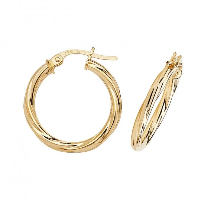 9ct Yellow Gold 15mm Hoop Earrings ER349Acotis Gold JewelleryER349