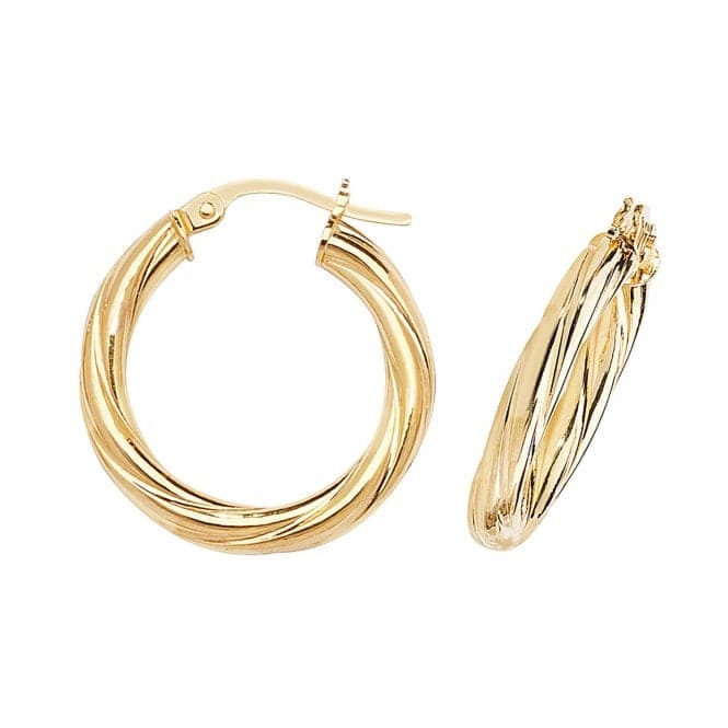 9ct Yellow Gold 15mm Hoop Earrings ER354Acotis Gold JewelleryER354