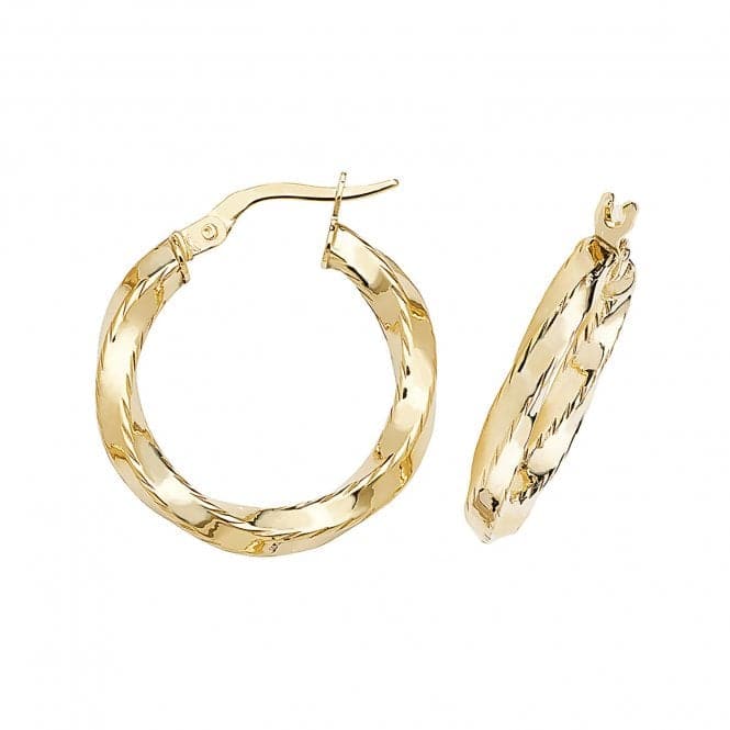 9ct Yellow Gold 15mm Hoop Earrings ER375Acotis Gold JewelleryER375