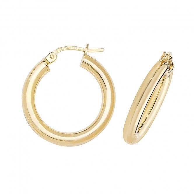 9ct Yellow Gold 15mm Hoop Earrings ER382Acotis Gold JewelleryER382