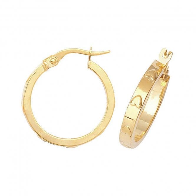 9ct Yellow Gold 15mm Hoop Earrings ER666Acotis Gold JewelleryER666