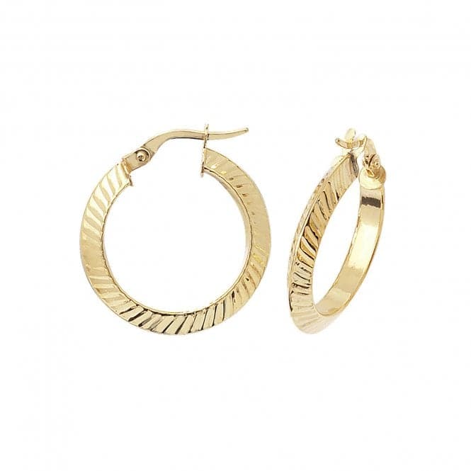 9ct Yellow Gold 15mm Hoop Earrings ER877Acotis Gold JewelleryER877