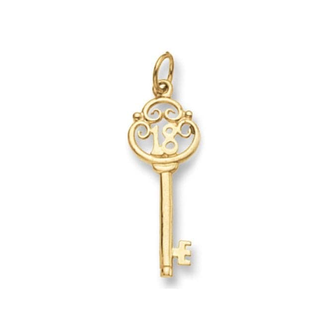 9ct Yellow Gold 18Th Birthday Key Pendant PN407Acotis Gold JewelleryPN407