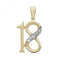 9ct Yellow Gold 18Th Birthday Zirconia Pendant PN187Acotis Gold JewelleryPN187