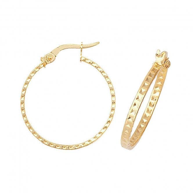 9ct Yellow Gold 20mm Dc Hoop Earrings ER653Acotis Gold JewelleryER653