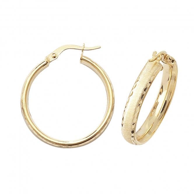 9ct Yellow Gold 20mm Dc Hoop Earrings ER882Acotis Gold JewelleryER882