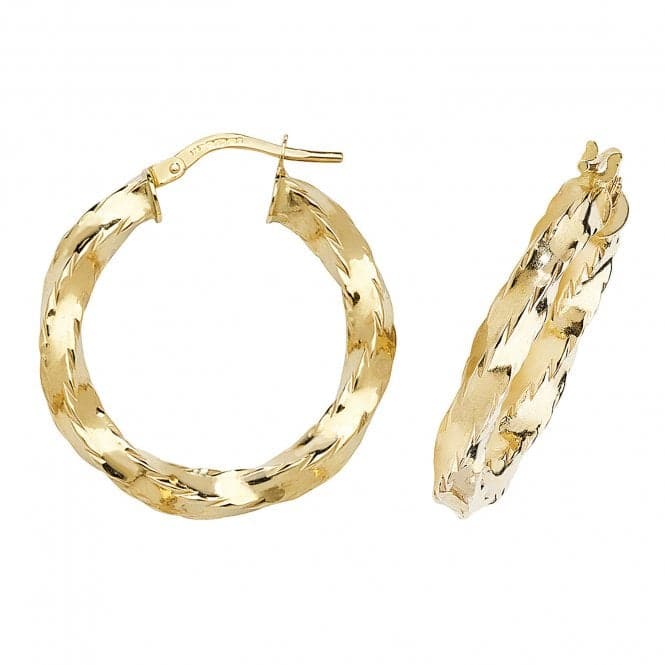 9ct Yellow Gold 20mm Hoop Earrings ER133Acotis Gold JewelleryER133