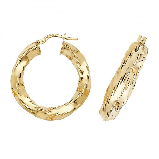 9ct Yellow Gold 20mm Hoop Earrings ER140Acotis Gold JewelleryER140